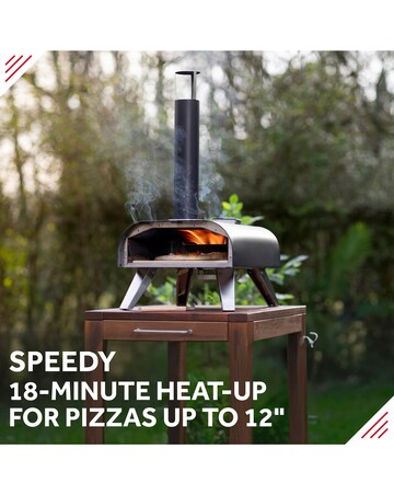 George Foreman 12" Black Wood Pellet Pizza Oven with Paddle & Carry Bag