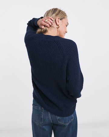 V Neck Open Stitch Jumper