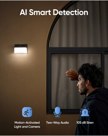 Eufy Outdoor Solar Panel Wall Light 2K No Fee Camera