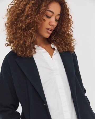 Navy Button Front Lined Value Coat