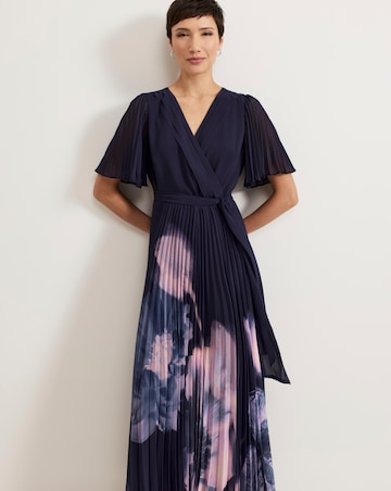 Phase Eight Abigail Printed Pleat Maxi Dress