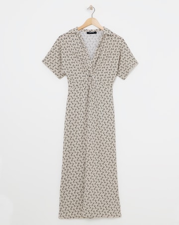 Short Sleeve Twist Front Dress