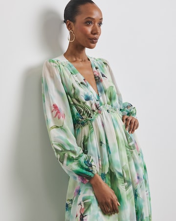 Joanna Hope Printed Maxi Volume Dress