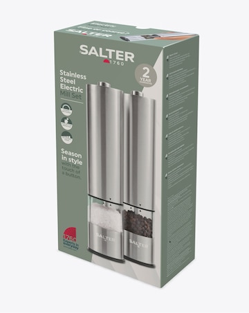 Salter Stainless Steel Electric Mill Set