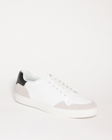 White Lace Up Trainer Wide Fit