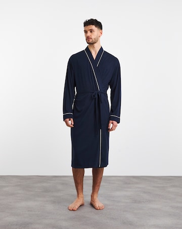 Classic Piped Jersey Dressing Gown