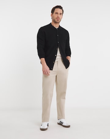 Black Soft Touch Textured Collared Cardigan