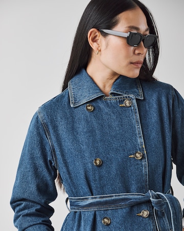Indigo Denim Trench Coat