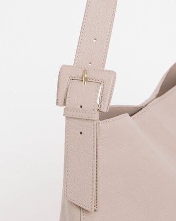 Taupe Real Leather Tote Bag