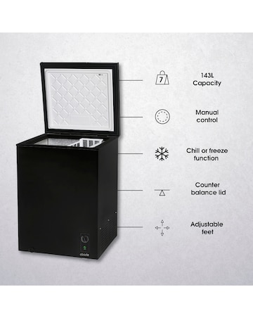 Abode A142CF0E1B Chest Freezer 142L - Black