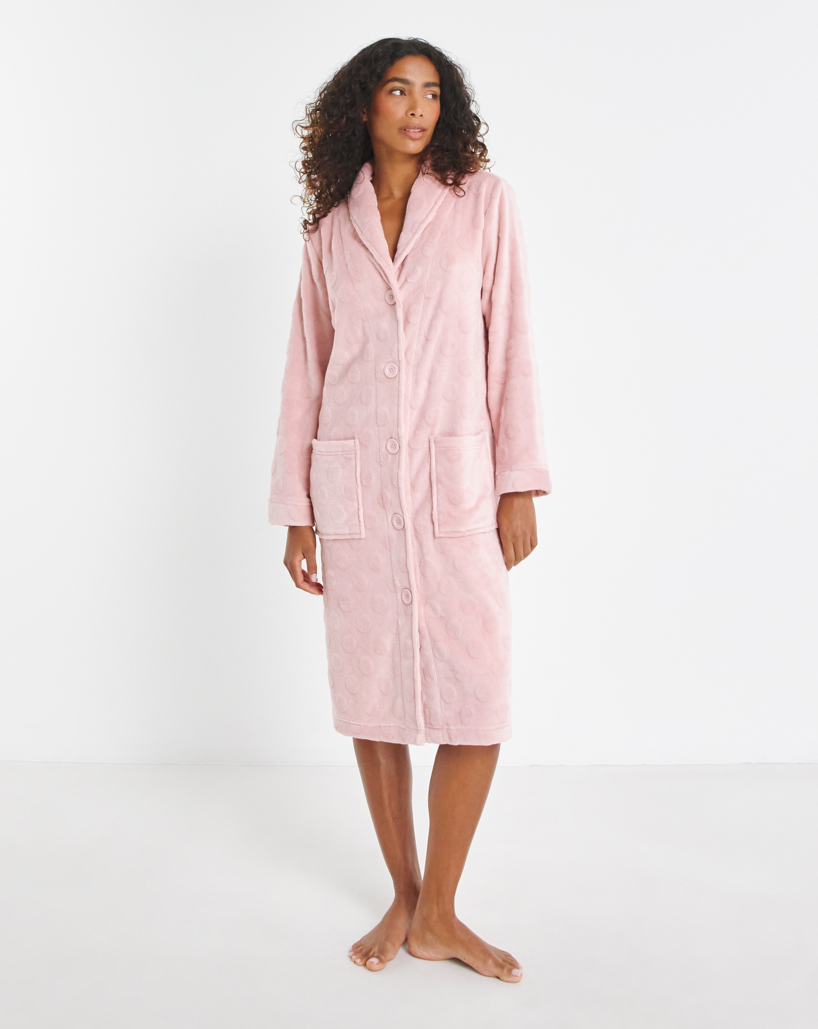 Soft And Cosy Robes Womens Thermal Dressing Gown Robes For Women Fuzzy Button Down Heart Robe With Collar Ankle Length Robes For Women Shower Robe For - View #11