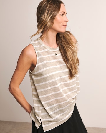 Anthology Rib Crew Neck Linen Tank