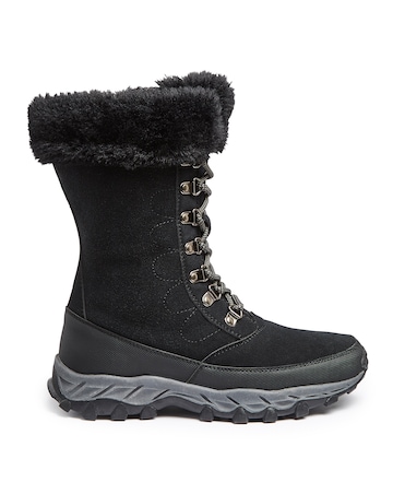 Ladies Snow Boots with Faux Fur Trim Wide E Fit