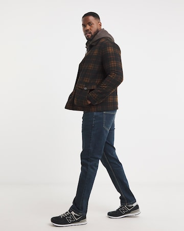 Black Check Quilted Lined Shacket