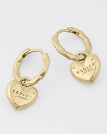 Radley 18ct Gold Plated Padlock Heart Charm Hoop Earrings