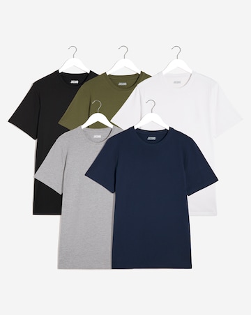 5 Pack Pure Cotton Crew Neck T-Shirts
