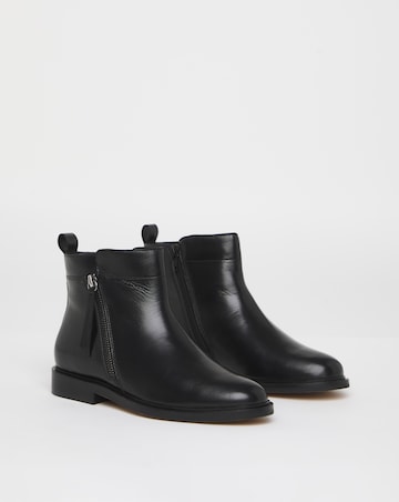 Camden Leather Side Zip Ankle Boots - Wide Fit (E)