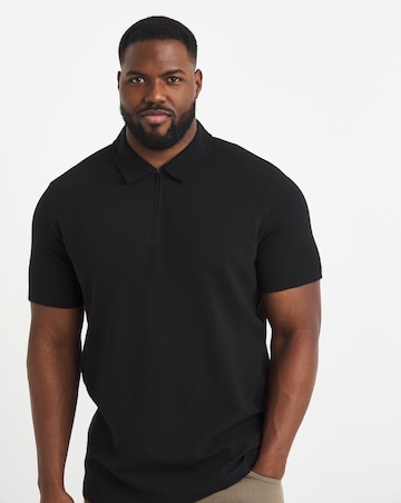 Jack & Jones Benja 1/4 Zip Polo - Black