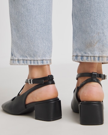 Uma Cross Strap Mary Jane Slingback Shoes - Wide Fit (E)