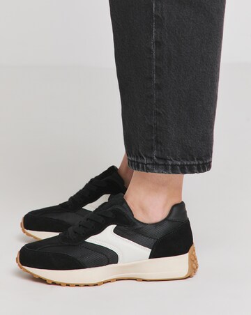 Akira Suede Retro Runner Trainer Wide E Fit