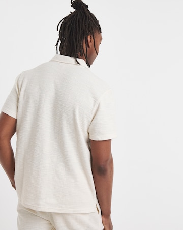 Textured Revere Collar Jersey Shirt