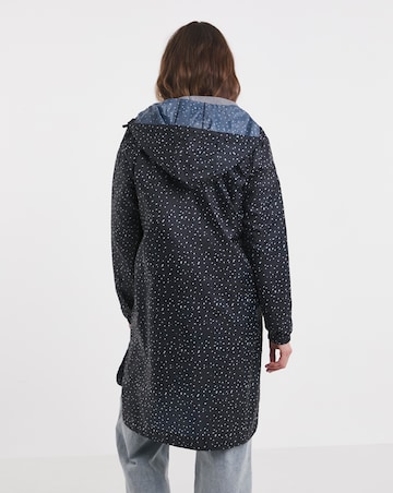 Longline Navy Spot Printed Pac A Mac