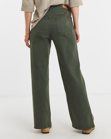 Khaki Authentic Wide Leg Jeans