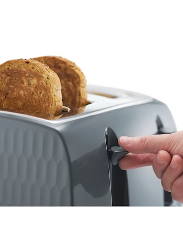 Russell Hobbs 26073 Textured Honeycomb Grey 4 Slice Toaster
