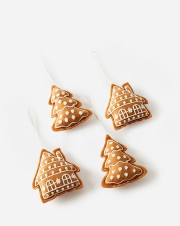 Felt Gingerbread Baubles - Set of 4
