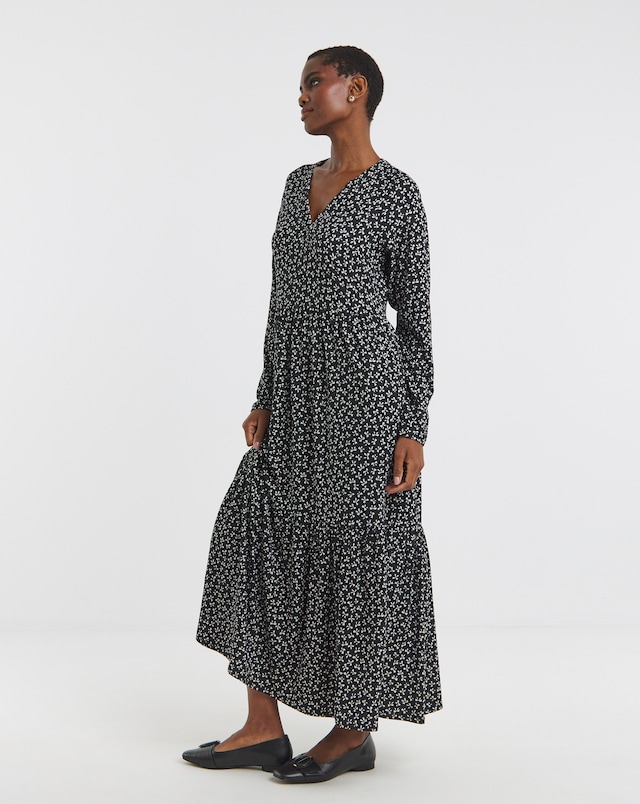 Soft Touch Long Sleeve Notch Neck Dress