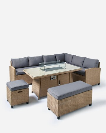 Amalfi Corner Dining Set With Firepit