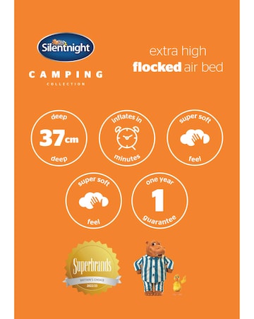 Silentnight Flocked Airbed with Electric Pump - Single
