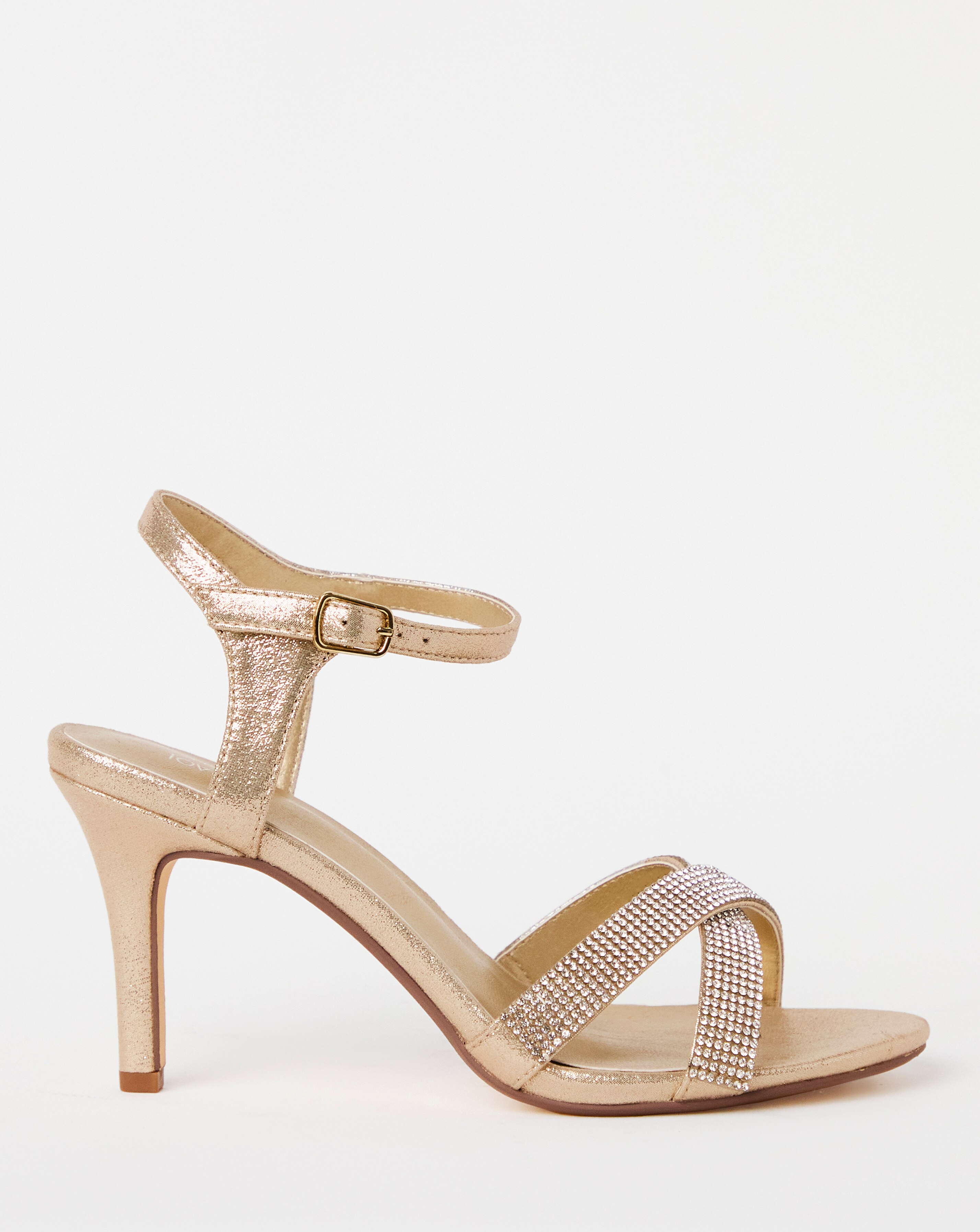 Joanna Hope Diamante Crossover Heeled Sandal - Wide Fit (E)