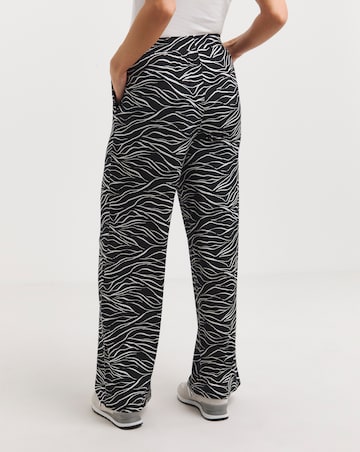 Mono Print Jersey Wide Leg Trousers