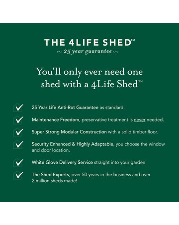 4LIFE Pent Shed 6x3 - Single Door - No Windows (Home Delivery)