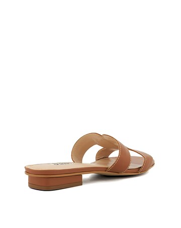 Dune Loupe Leather Slider Sandal Wide Fit