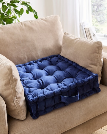 Velvet Padded Seat Cushion - Navy