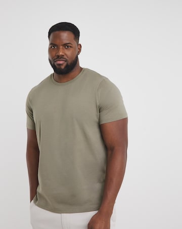 Pure Cotton Crew Neck T-Shirt- Light Khaki