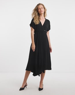 Kilt Pleated Wrap Dress