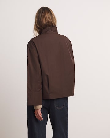 Anthology Chocolate Funnel Neck Short Trench Jacket