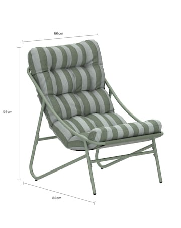 Charles Bentley Green Stripe Bistro Set