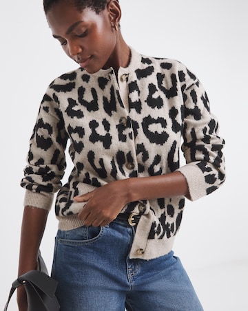 Leopard Knitted Bomber