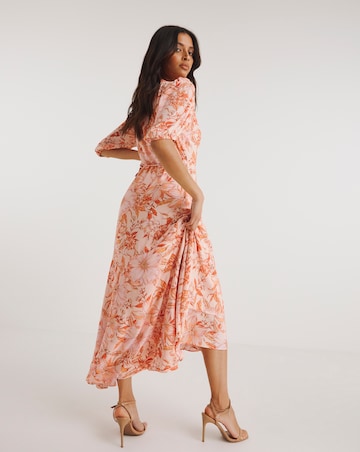 Joanna Hope Printed Wrap Midi Dress