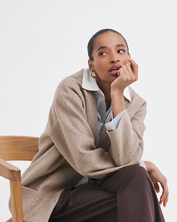 Mushroom Wool Like Collarless Coat