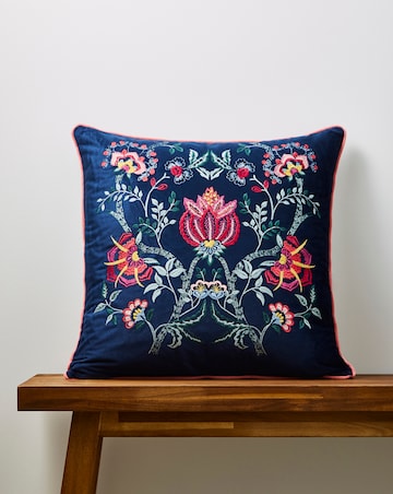 Estelle Embroidered Velvet Cushion