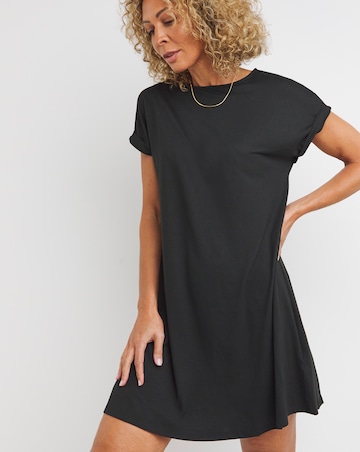 Black Soft Touch Jersey A-Line Dress