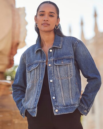 Sosandar Mid Blue Relaxed Fit Denim Jacket
