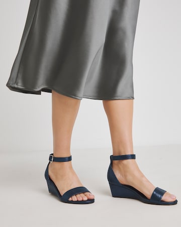 Rio Low Wedge Barely There Sandals - Wide Fit (E)