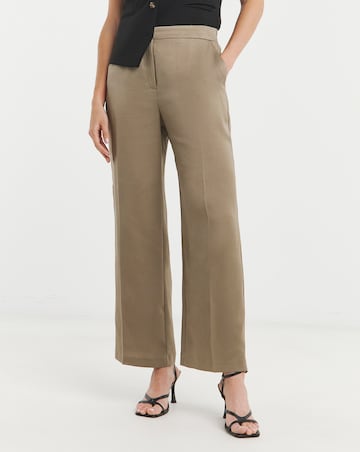 Truffle Satin Wide Leg Trousers