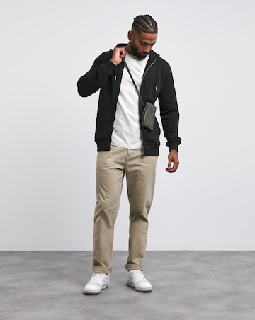 Full Zip Hoodie Extra Long Length- Black